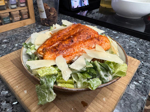 Grilled Salmon Cesar Salad